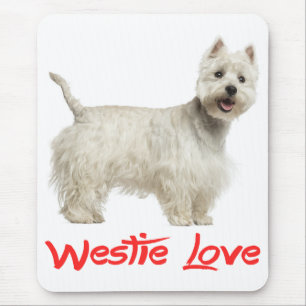 Love White West Highland Terrier Dog Mousepad