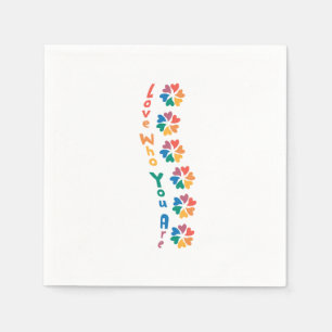 Love Who You Are – Rainbow Lettering Napkin