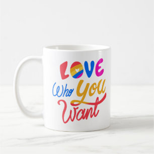 Love Who You Want Colourful LGBTQ Ally Coffee Mug