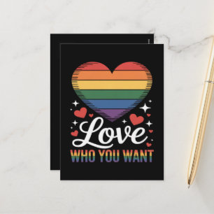 Love Who You Want Gay Pride LGBT Holiday Postcard