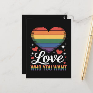 Love Who You Want Gay Pride LGBT Postcard