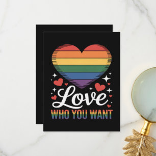 Love Who You Want Gay Pride LGBT  Thank You Card