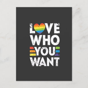 Love Who You Want LGBT Pride Month  Invitation Postcard