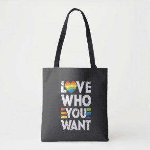 Love Who You Want LGBT Pride Month Tote Bag