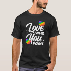 Love Who You Want Lgbtq Diversity Rainbow Pride Ga T-Shirt