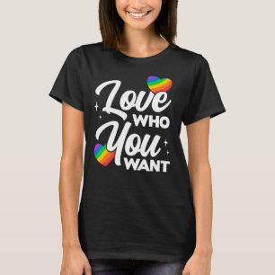 Love Who You Want Lgbtq Diversity Rainbow Pride Ga T-Shirt