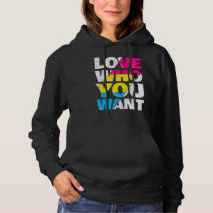 Love Who You Want Rainbow Flag Lgbtq Pansexual Hom Hoodie