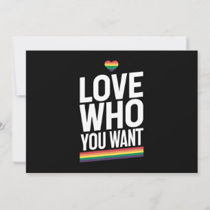 Love Who You Want Rainbow Gay Pride Flag LGBTQ Invitation