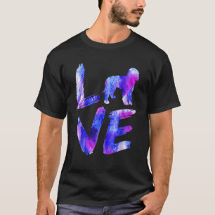Love Whoodle Watercolor Blue Dog Mum Dad T-Shirt