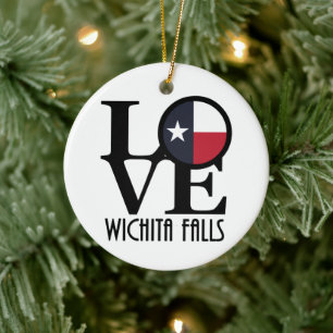 LOVE Wichita Falls, Texas Ceramic Ornament