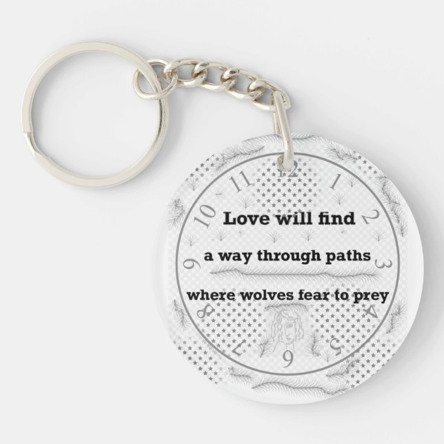 Love Will Find A Way Byron Quote Key Ring (Front)