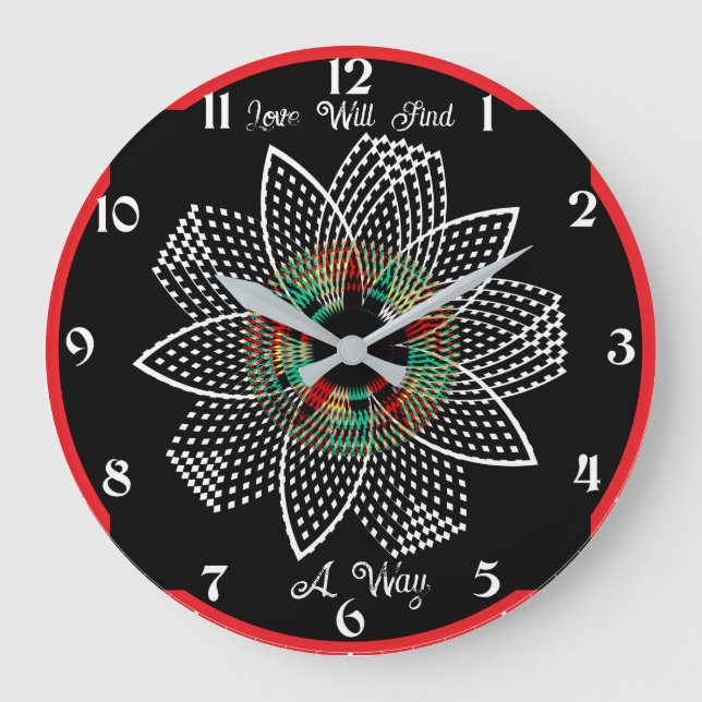 Love Will Find A Way - Lord Byron Quote Custom Large Clock (Front)