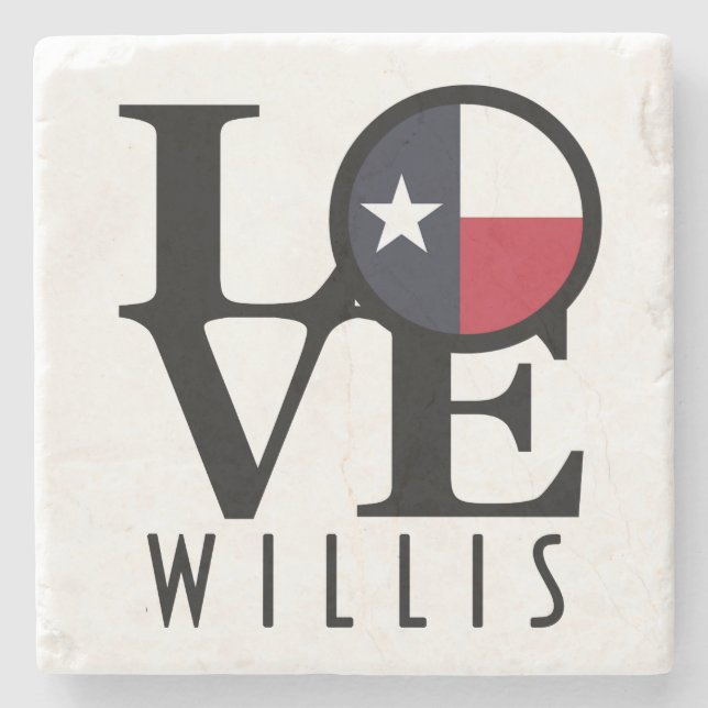 LOVE Willis Texas Stone Coaster (Front)