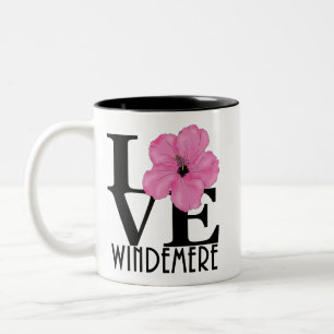 LOVE Windemere Pink Hibiscus 11oz Two-Tone Coffee Mug