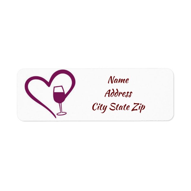 **LOVE WINE** RETURN ADDRESS LABEL (Front)