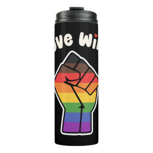 Love Wins Alternative Pride Fist for Equality Thermal Tumbler