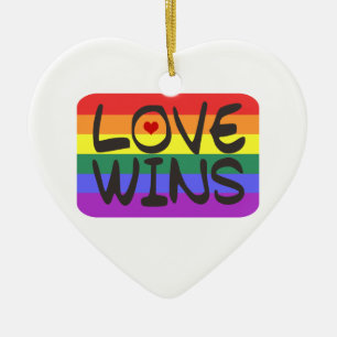 Love Wins Ceramic Tree Decoration