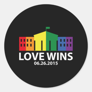 Love Wins Classic Round Sticker