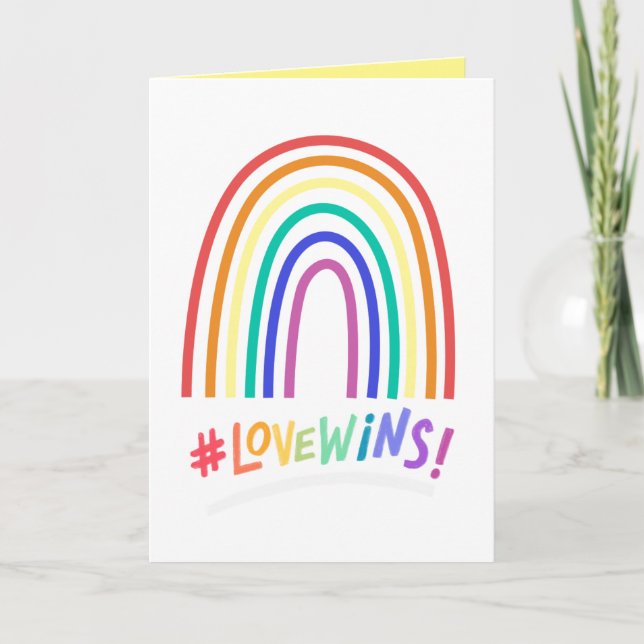 Love Wins Fun Rainbow  Card (Front)