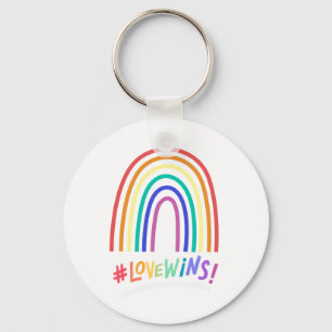 Love Wins Fun Rainbow Text  Key Ring