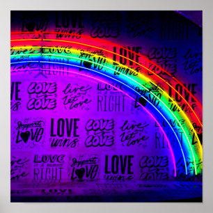 Love Wins Gay Pride LBGQT Rainbow Poster