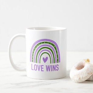 Love Wins Genderqueer Rainbow  Coffee Mug
