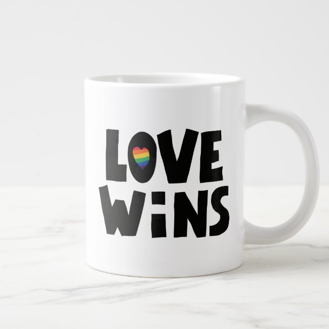 Love Wins Large Coffee Mug (Right)
