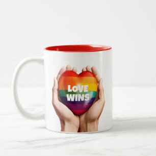 Love Wins LGBT Gay Pride Two-Tone Coffee Mug
