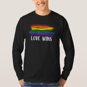 Love Wins Lgbtq Flag Colour Love Support T-Shirt