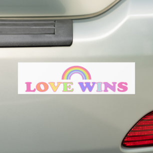 Love Wins - LGBTQ / Gay Pride Rainbow Bumper Sticker