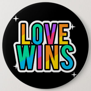 Love wins. LGBTQ+Pride. Rainbow.    6 Cm Round Badge