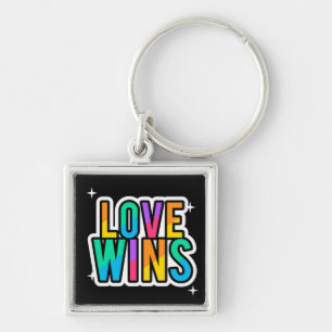 Love wins. LGBTQ+Pride. Rainbow. Keychain