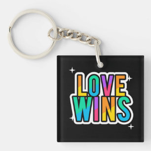 Love wins. LGBTQ+Pride. Rainbow.   Keychain