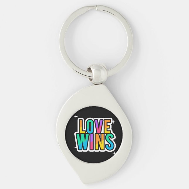 Love wins. LGBTQ+Pride. Rainbow.   Keychain (Front)