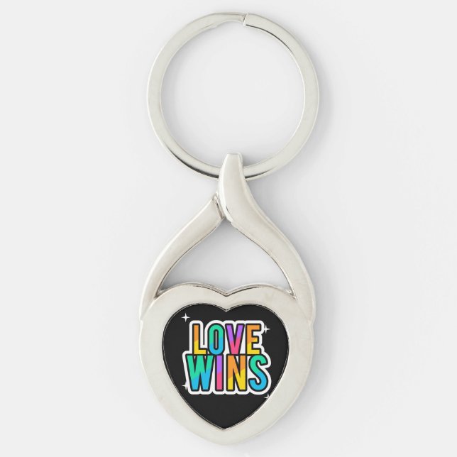 Love wins. LGBTQ+Pride. Rainbow.   Keychain (Front)