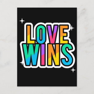 Love wins. LGBTQ+Pride. Rainbow. Postcard