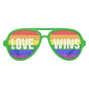 Love Wins Love Wins Love Wins Aviator Sunglasses