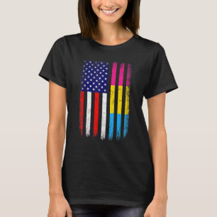 Love Wins Pansexual Pride Us American Flag Lgbt Pr T-Shirt