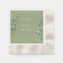 Love Wins Personalised Wedding Napkin