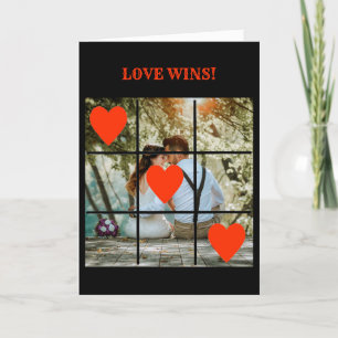 Love Wins Photo Message Black Valentine  Card