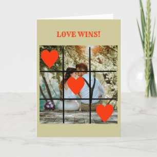 Love Wins Photo Message Personalise Valentine Car Card