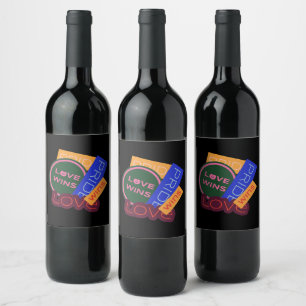Love wins. Pride. Pride wins. LGBT+Pride  Wine Label