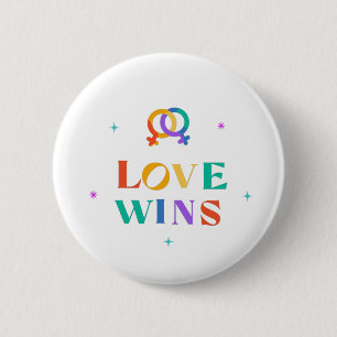 Love Wins Rainbow 6 Cm Round Badge