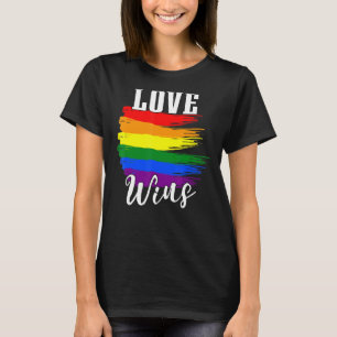 Love Wins Rainbow Flag Tolerance Peace Pride LGBT T-Shirt
