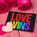 Love Wins Rainbow Gay Pride LGBTQ Postcard<br><div class="desc">Gay Marriage has been approved by the Supreme Court! Finally gay and lesbian couples can enjoy the equal rights they deserve. Beautiful rainbow lettering to celebrate this historic day for the LGBTQ community.</div>