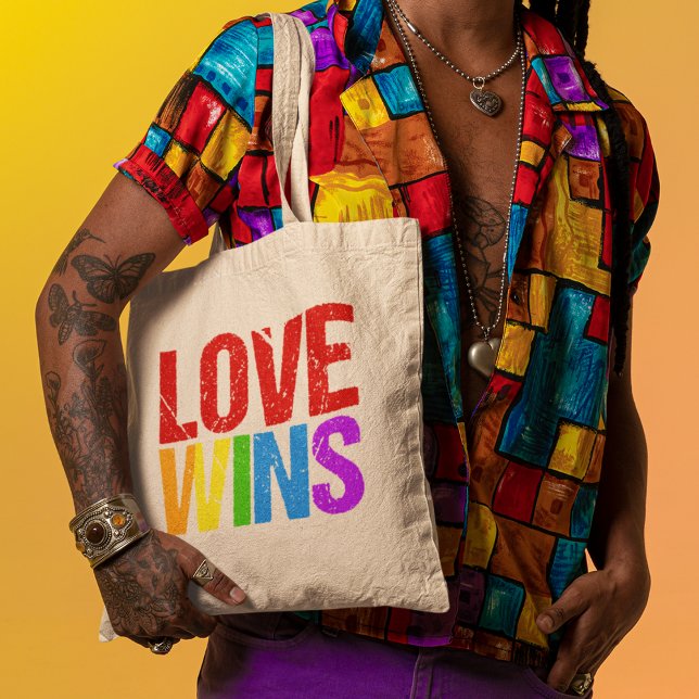 Love Wins Rainbow Gay Pride Tote Bag (Creator Uploaded)