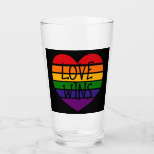 Love Wins Rainbow Heart Glass