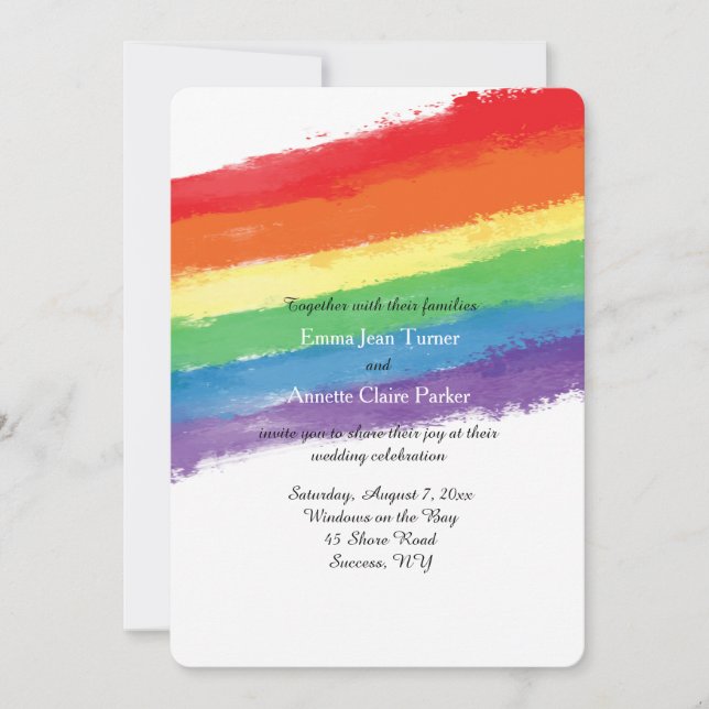 Love Wins Rainbow Invitation (Front)