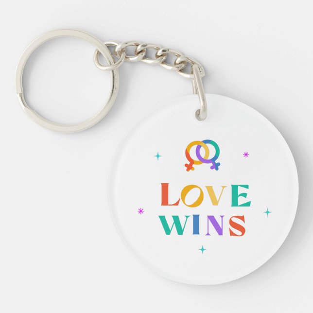 Love Wins Rainbow  Key Ring (Front)