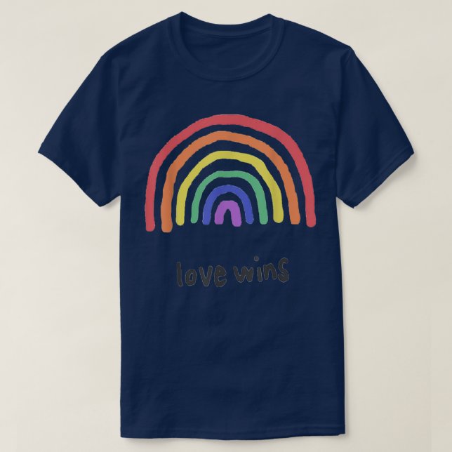 Love Wins Rainbow LGBT  T-Shirt (Design Front)